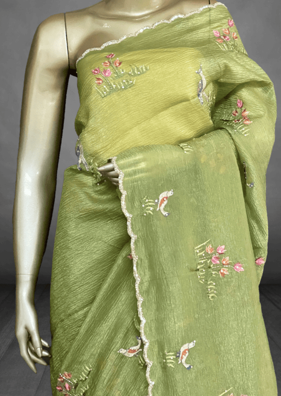 Pakshi - The Crush Organza Saree in Thread Work SWS179