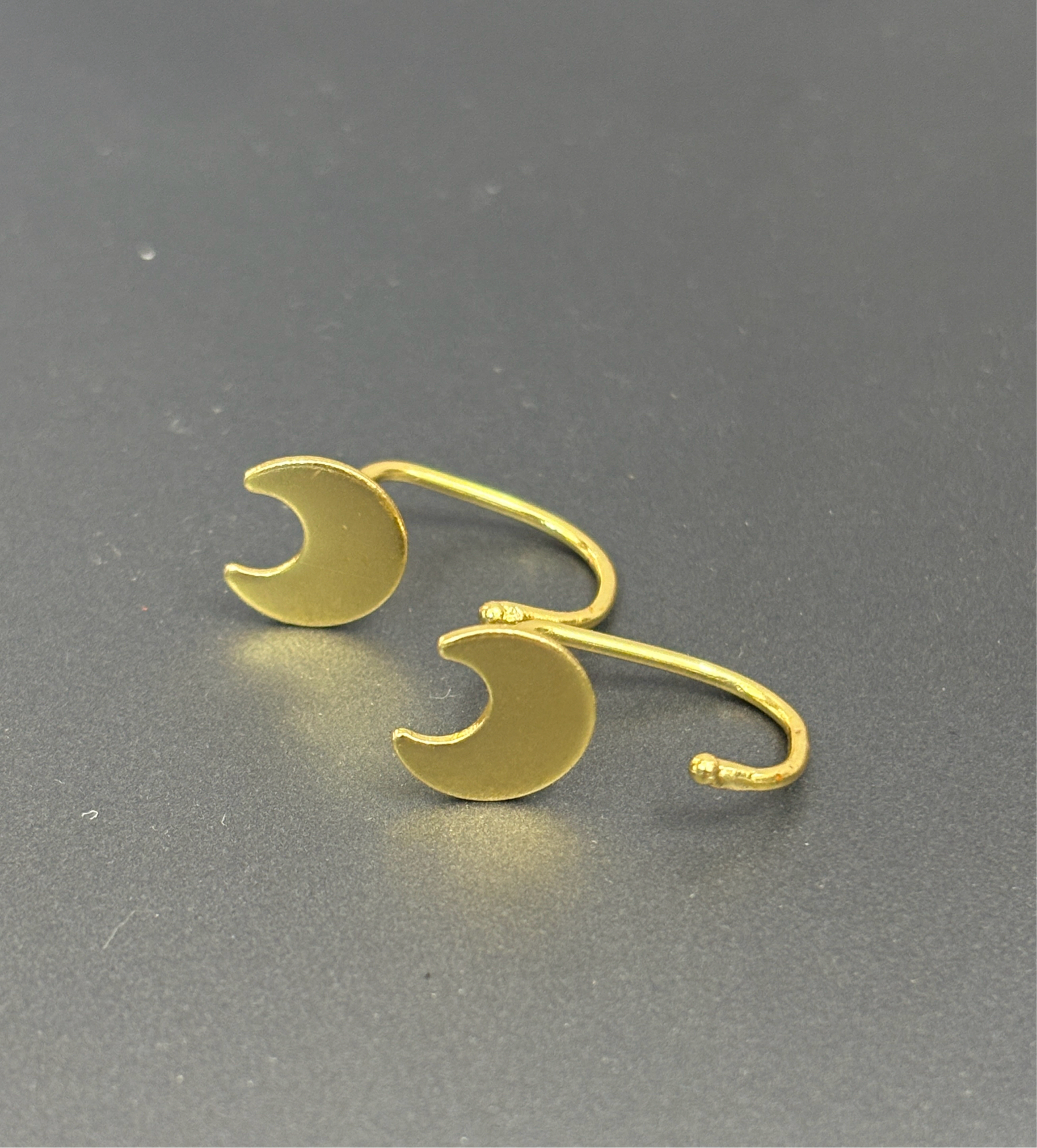 Small Plain Half Moon Earring