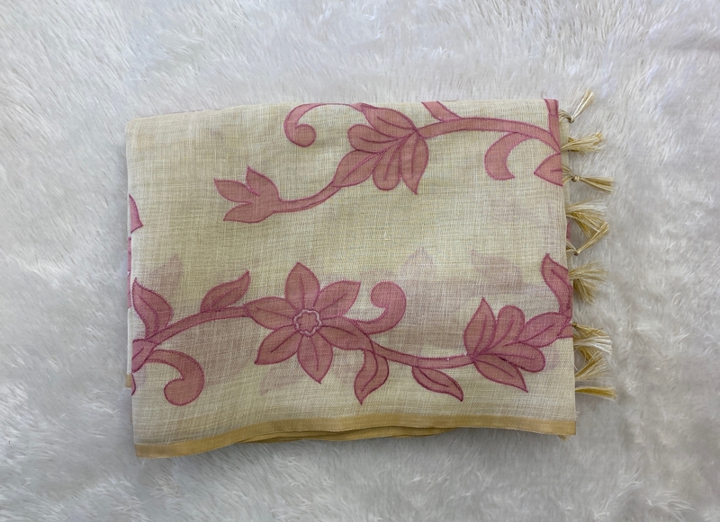 Madavi - The Linen Saree in Applique Work SWS183