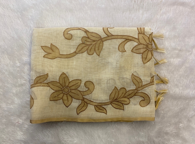Madavi - The Linen Saree in Applique Work SWS182