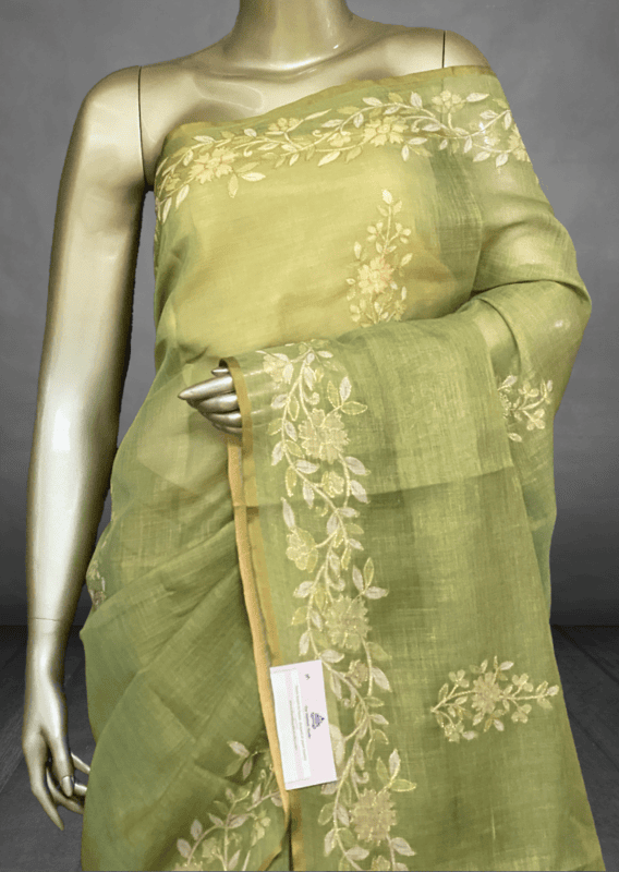 Madavi - The Linen Saree in Aari Embroidery SWS187