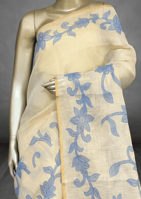 Madavi - The Linen Saree in Applique Work SWS183