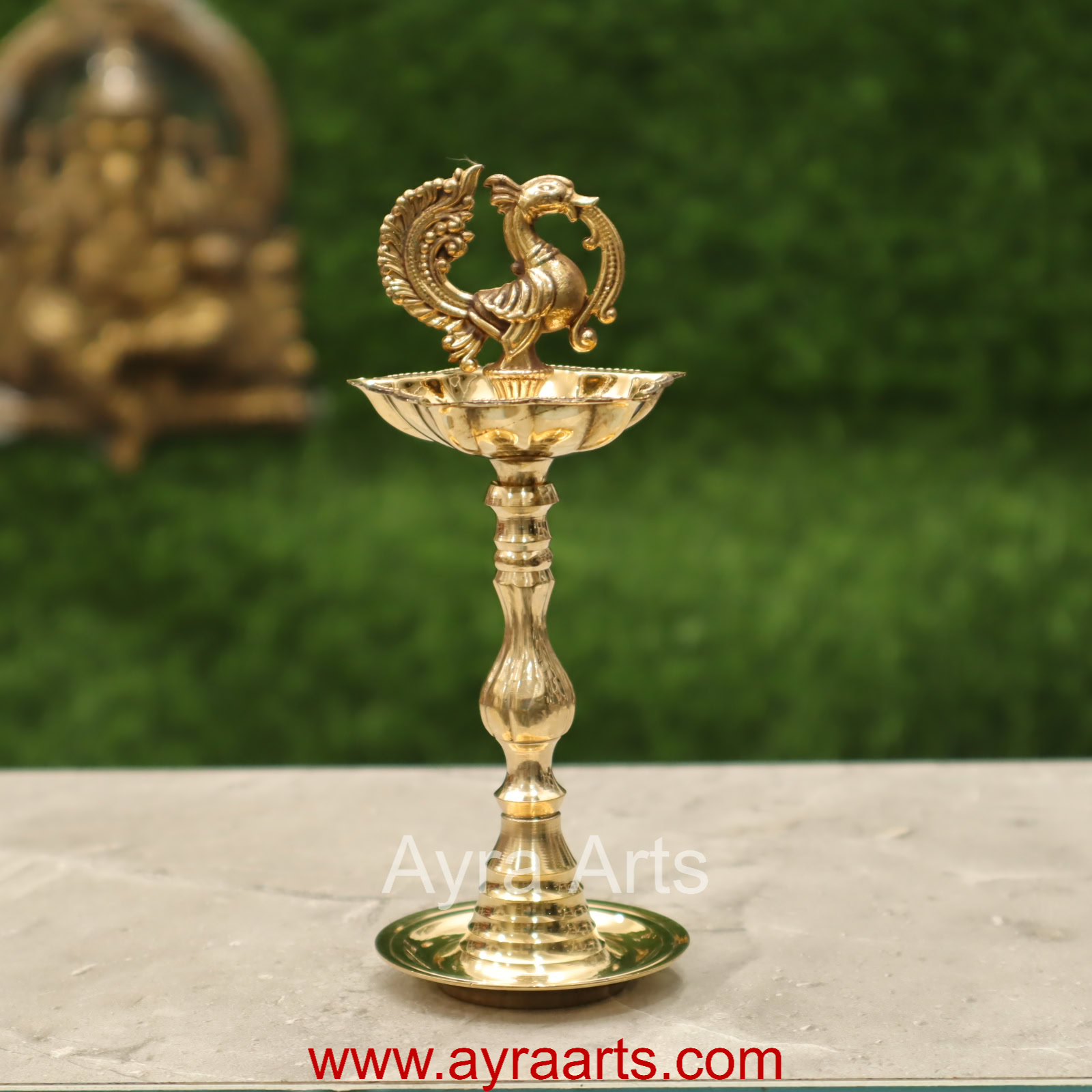 Brass Peacock Standing Diya vilakku Small - 5.5 Inch Height Brass Peacock Standing Diya vilakku Small - 5.5 Inch Height