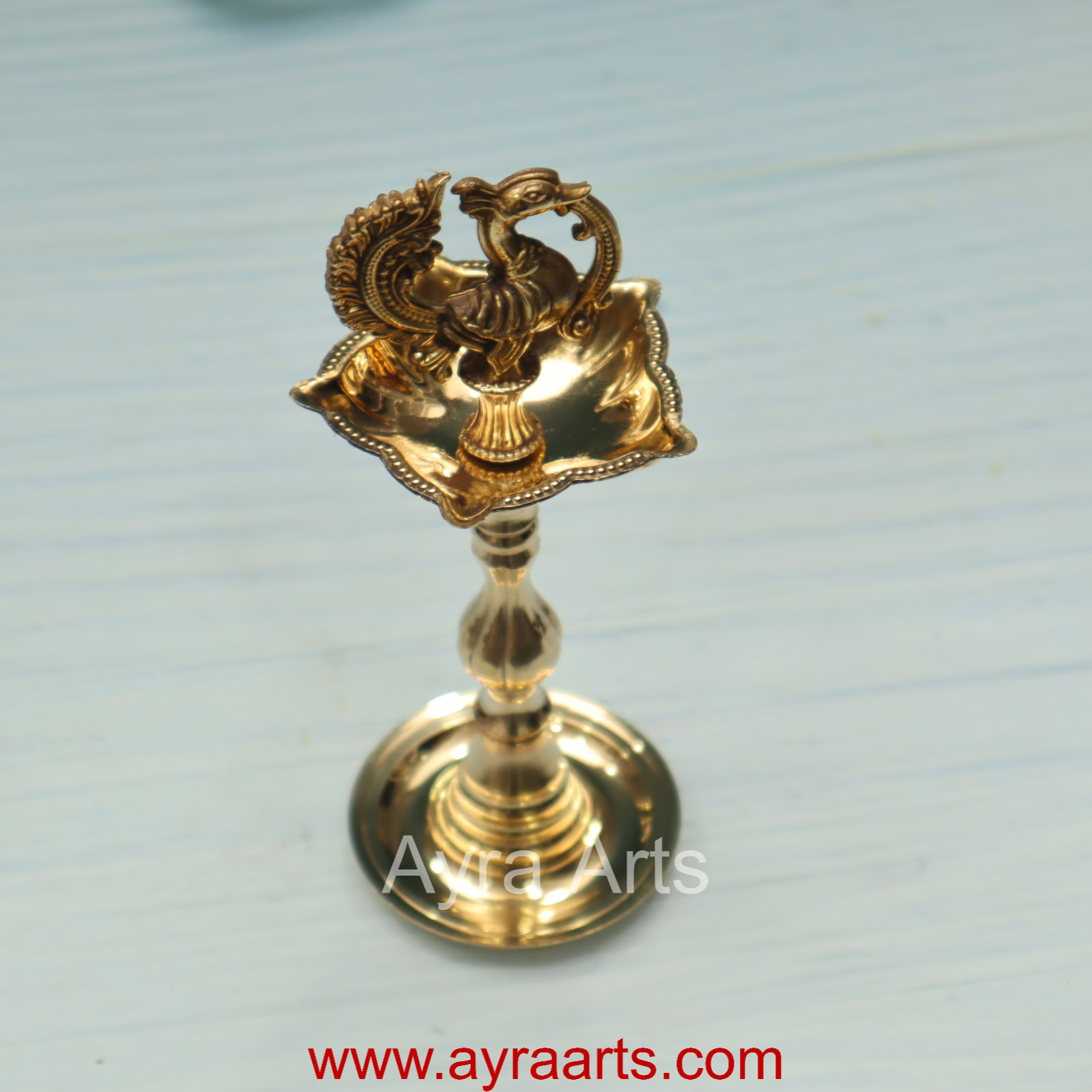 Brass Peacock Standing Diya vilakku Small - 5.5 Inch Height Brass Peacock Standing Diya vilakku Small - 5.5 Inch Height
