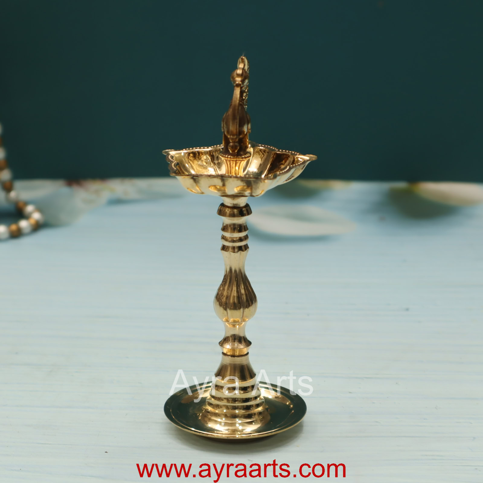 Brass Peacock Standing Diya vilakku Small - 5.5 Inch Height Brass Peacock Standing Diya vilakku Small - 5.5 Inch Height