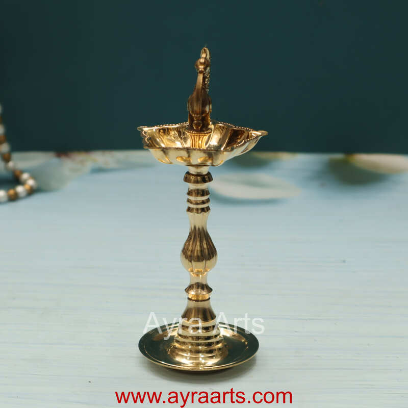 Brass Peacock Standing Diya vilakku Small Brass Peacock Standing Diya vilakku Small