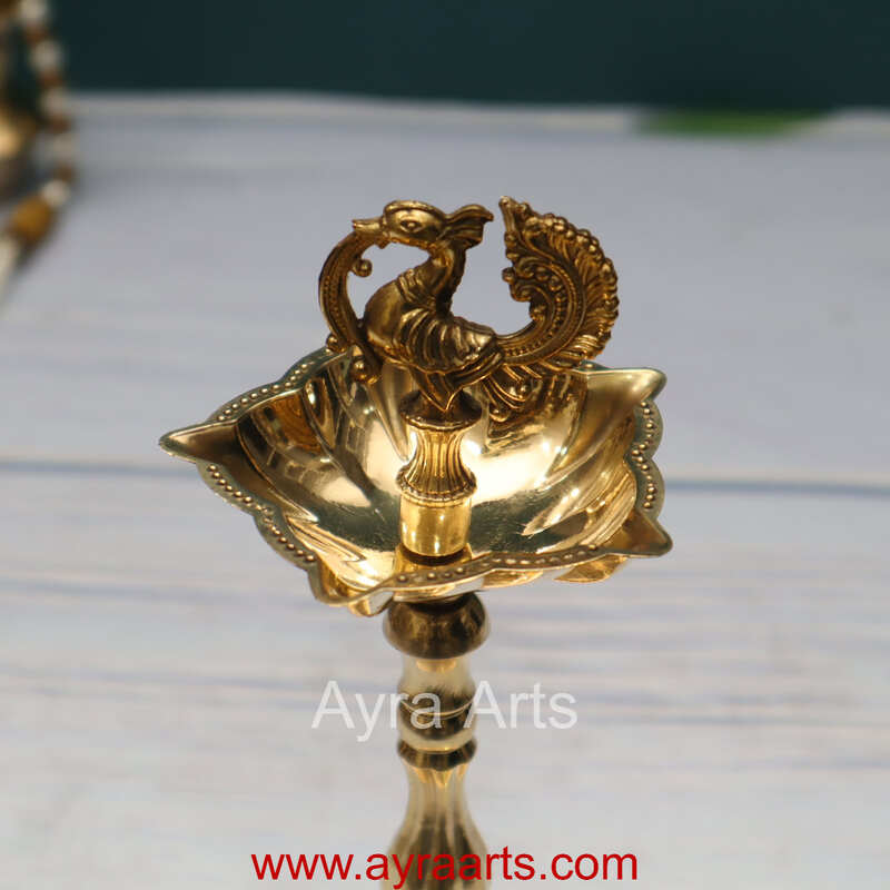 Brass Peacock Standing Diya vilakku Small Brass Peacock Standing Diya vilakku Small