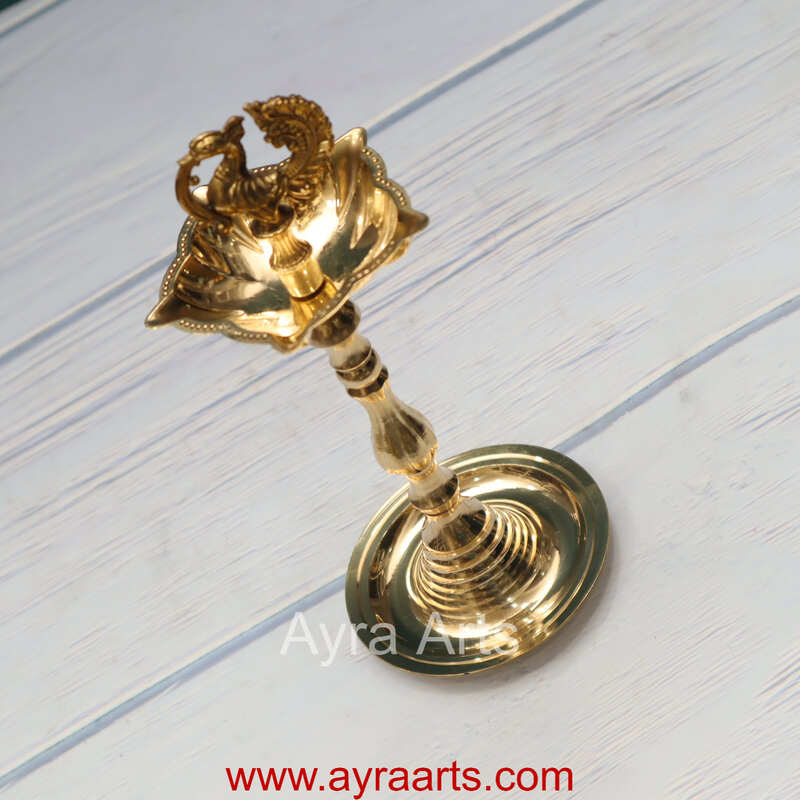 Brass Peacock Standing Diya vilakku Small Brass Peacock Standing Diya vilakku Small
