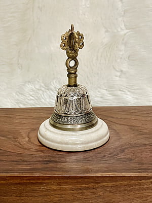Silver Filigree Brass Hand Bell | Puja Bells for Home & Silver Gifting Silver Filigree Brass Hand Bell | Puja Bells for Home & Silver Gifting