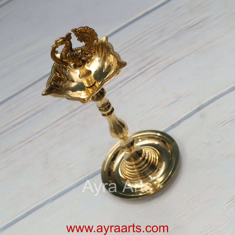 Brass Peacock Standing Diya vilakku Small Brass Peacock Standing Diya vilakku Small