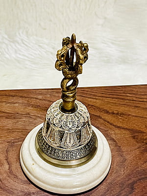 Silver Filigree Brass Hand Bell | Puja Bells for Home & Silver Gifting Silver Filigree Brass Hand Bell | Puja Bells for Home & Silver Gifting