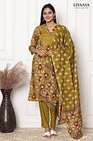 COTTON DUPPATA SET Mehendi green (Pack of all sizes)