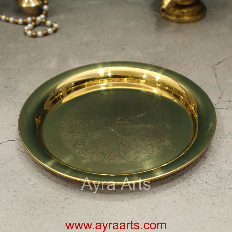 Pure Brass Floral Design Forever Plate Pure Brass Floral Design Forever Plate