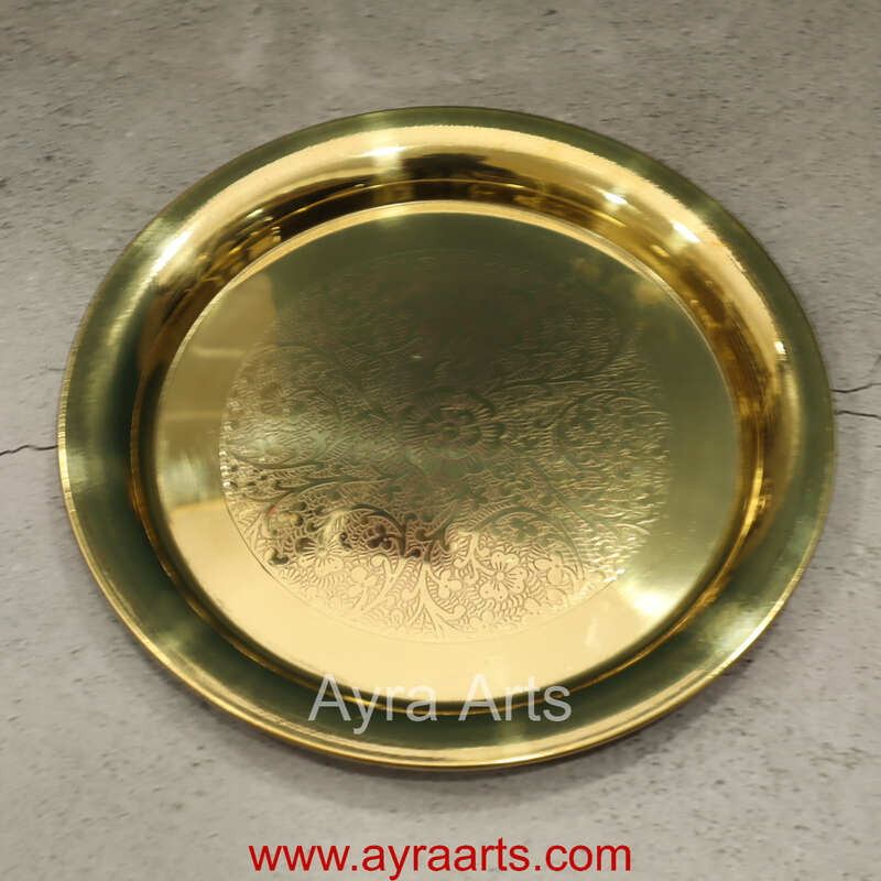 Pure Brass Floral Design Forever Plate Pure Brass Floral Design Forever Plate