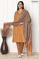 COTTON DUPPATA SET dark orange (Pack of all sizes)