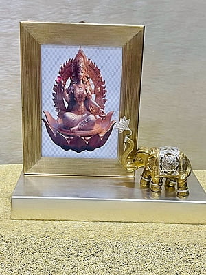 Graceful Elephant and Lotus Silver Filigree Photo Frame Graceful Elephant and Lotus Silver Filigree Photo Frame