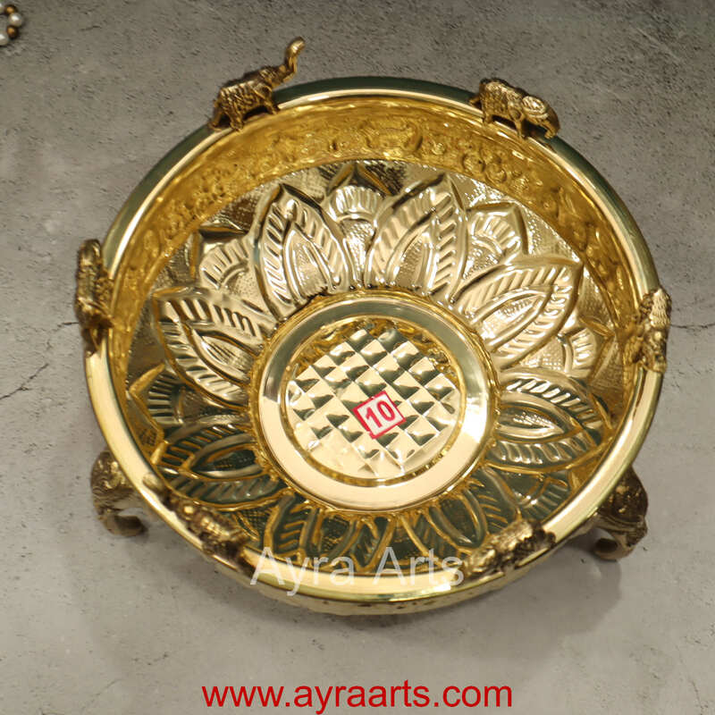 Brass Elephant Urli Bowl for Home Decoration Brass Elephant Urli Bowl for Home Decoration