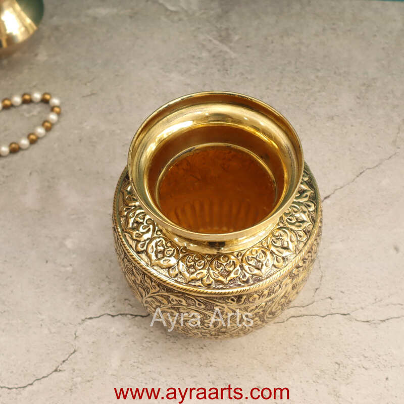 Premium Handmade Brass Kalash Karwachauth Pooja Lota Premium Handmade Brass Kalash Karwachauth Pooja Lota
