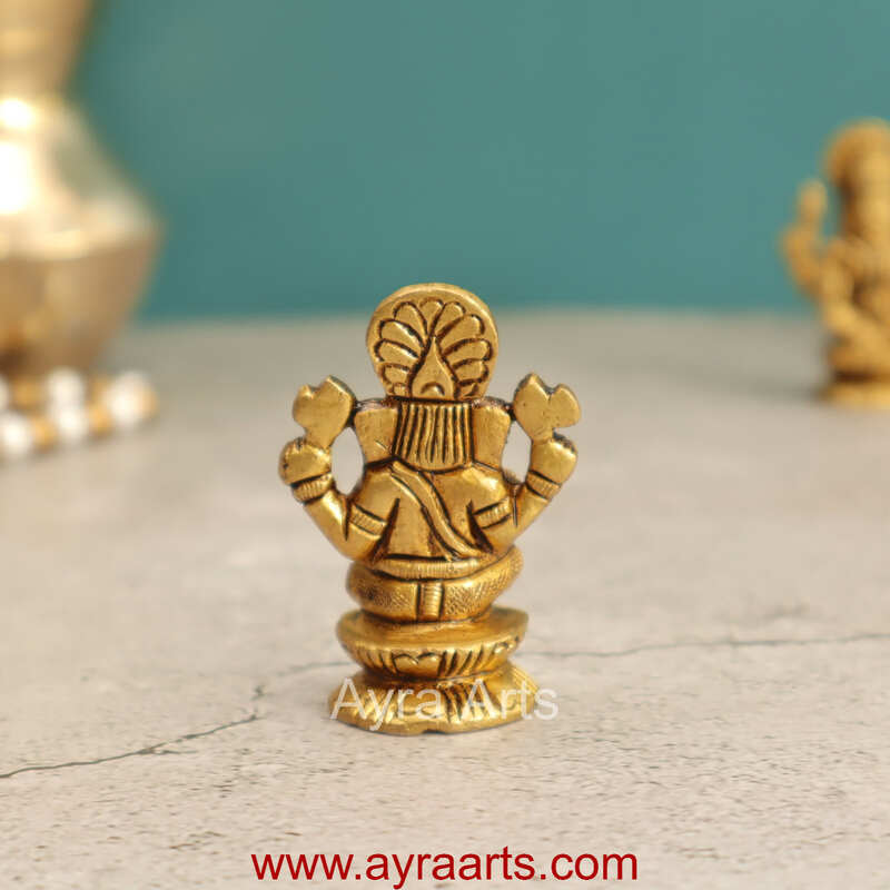 Elegant Brass Ganesha Idol - 2 Inch Height Elegant Brass Ganesha Idol - 2 Inch Height