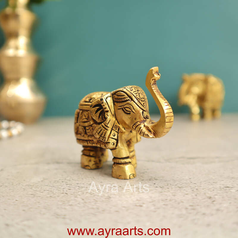 Brass Elephant 2 Inch Height Brass Elephant 2 Inch Height