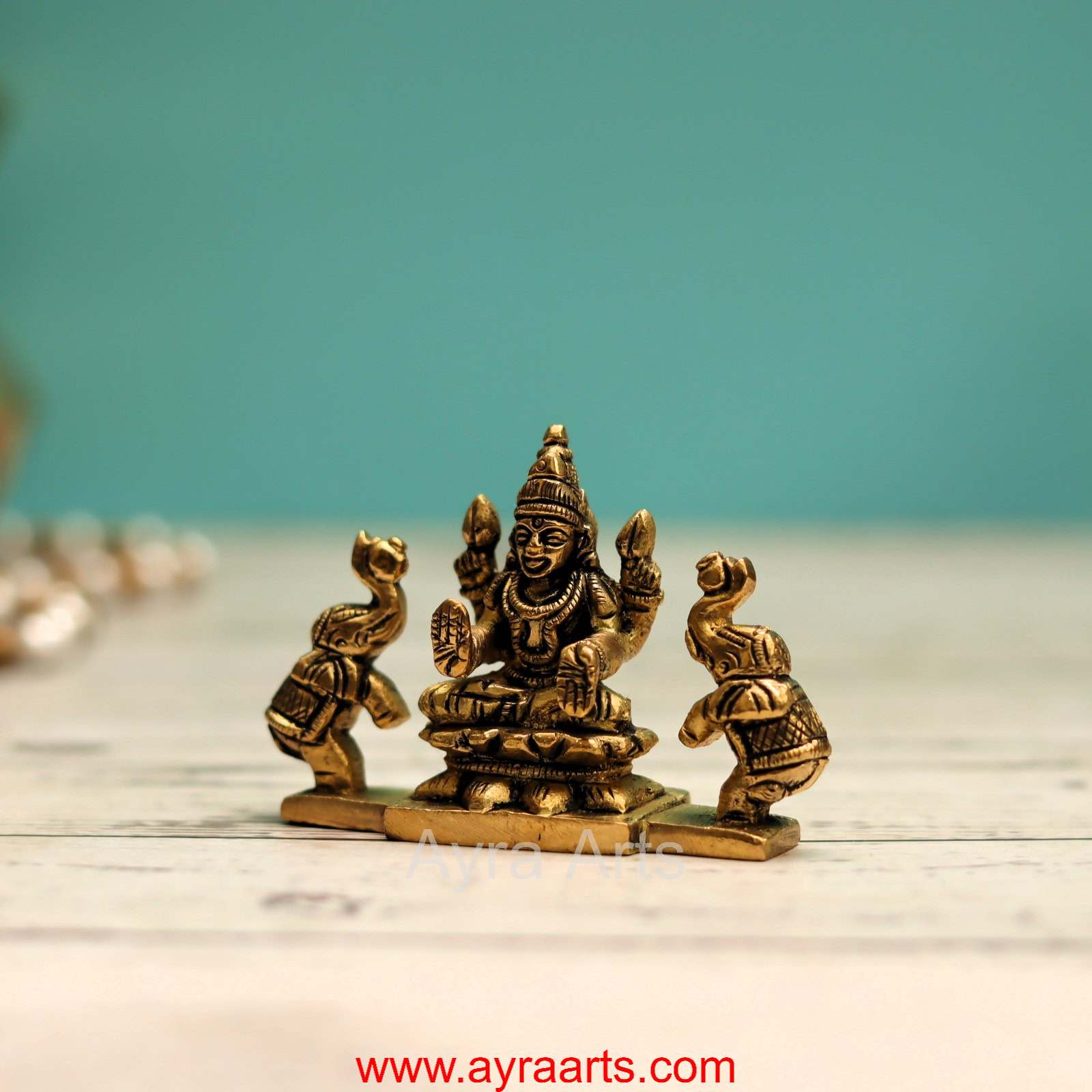 Brass Gaja Lakshmi Idol - 2 Inch Height