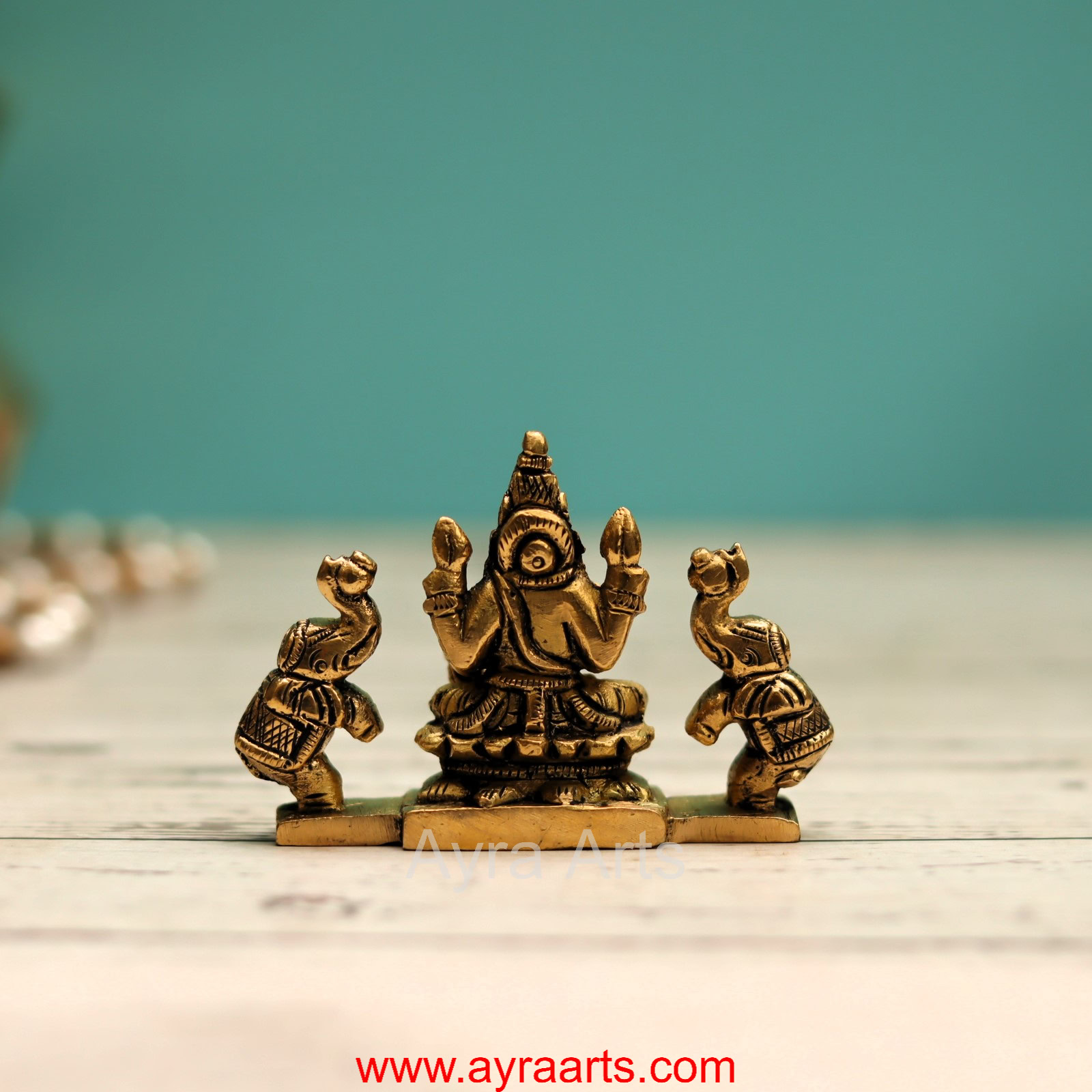 Brass Gaja Lakshmi Idol - 2 Inch Height