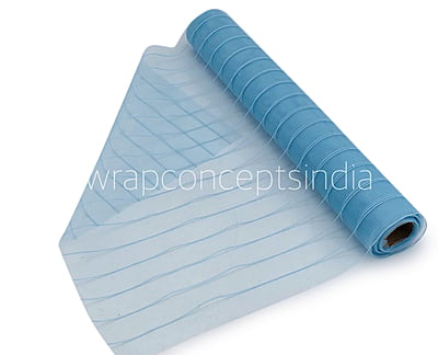 Net Roll Self Stripes - Blue Net Roll Self Stripes - Blue