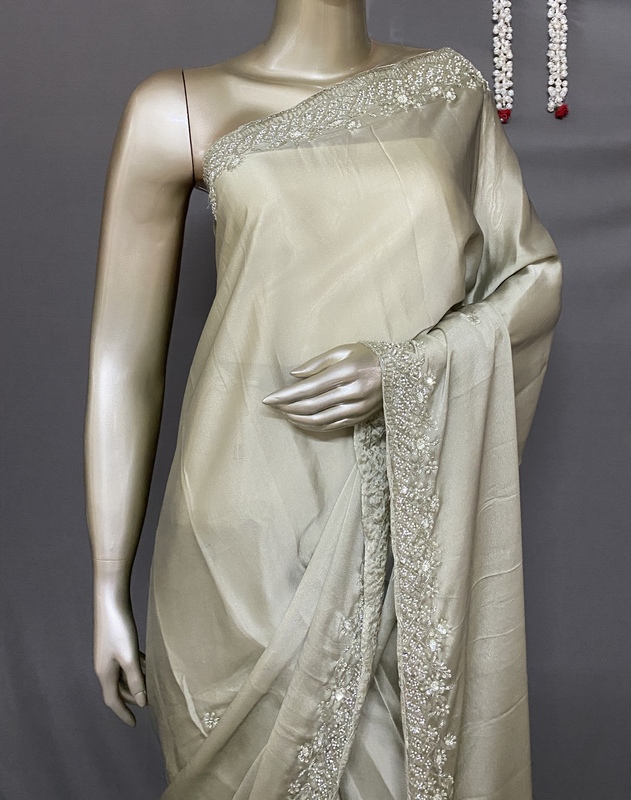 Catherine - The Georgette saree with kardana and Bead Border 17152