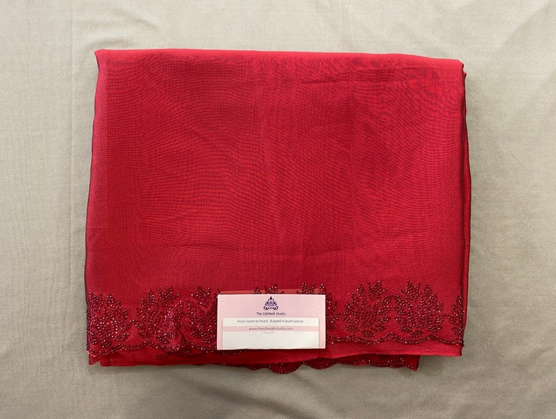 Monika - Georgette Saree in Swarovski Work SWS205