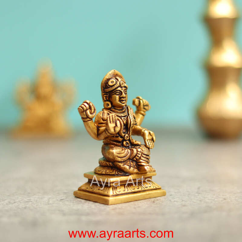 Brass Balambigai Balambika Bala Tripura Sundari Idol - 3 inch Height