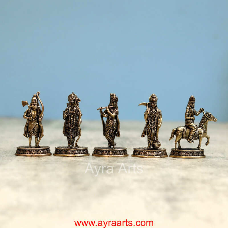 Brass Dhashavatharam Set - 2.5 Inch Height