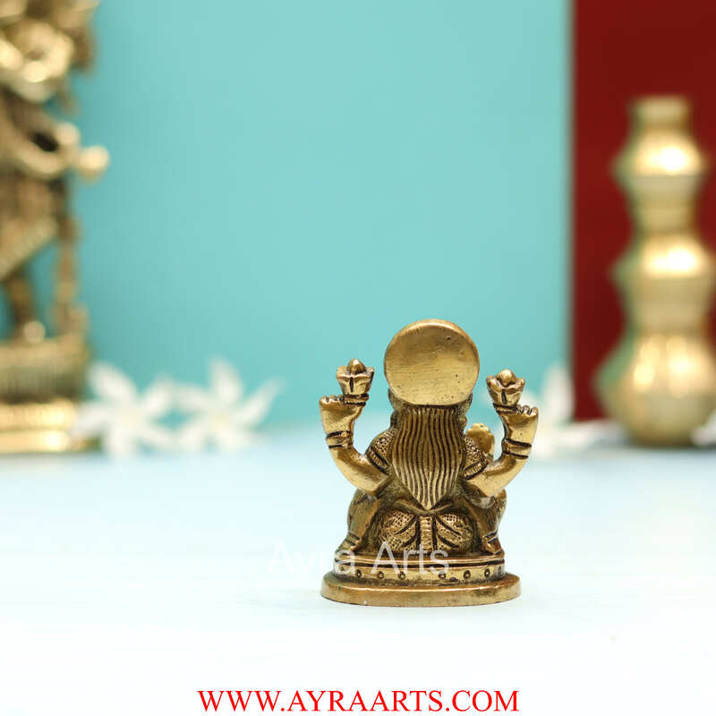 Brass Goddess Shri Maha Lakshmi Idol - 3 Inch Height