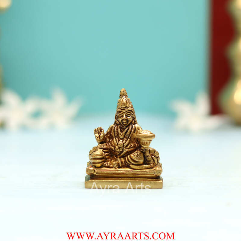 Brass Kuber Sitting Statue for Good Luck Money and Feng Shui - 2 Inch Height