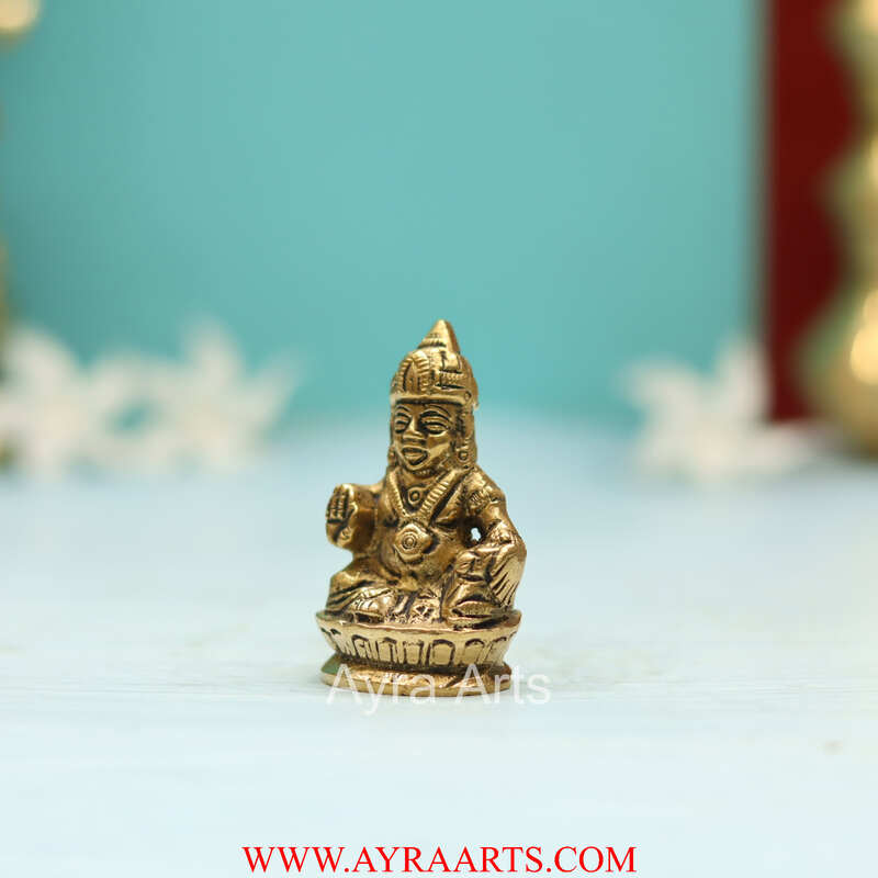 Pure Brass Small Kuber Idol - 2.5 Inch Height
