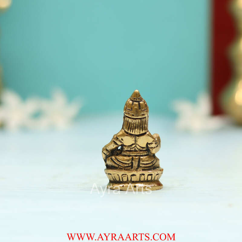 Pure Brass Small Kuber Idol - 2.5 Inch Height