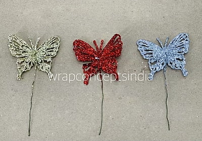 Glitter Butterfly - Gold/Silver/Red Glitter Butterfly - Gold/Silver/Red