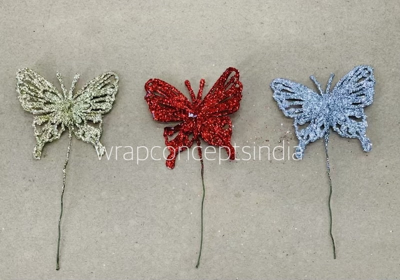 Glitter Butterfly - Gold/Silver/Red Glitter Butterfly - Gold/Silver/Red