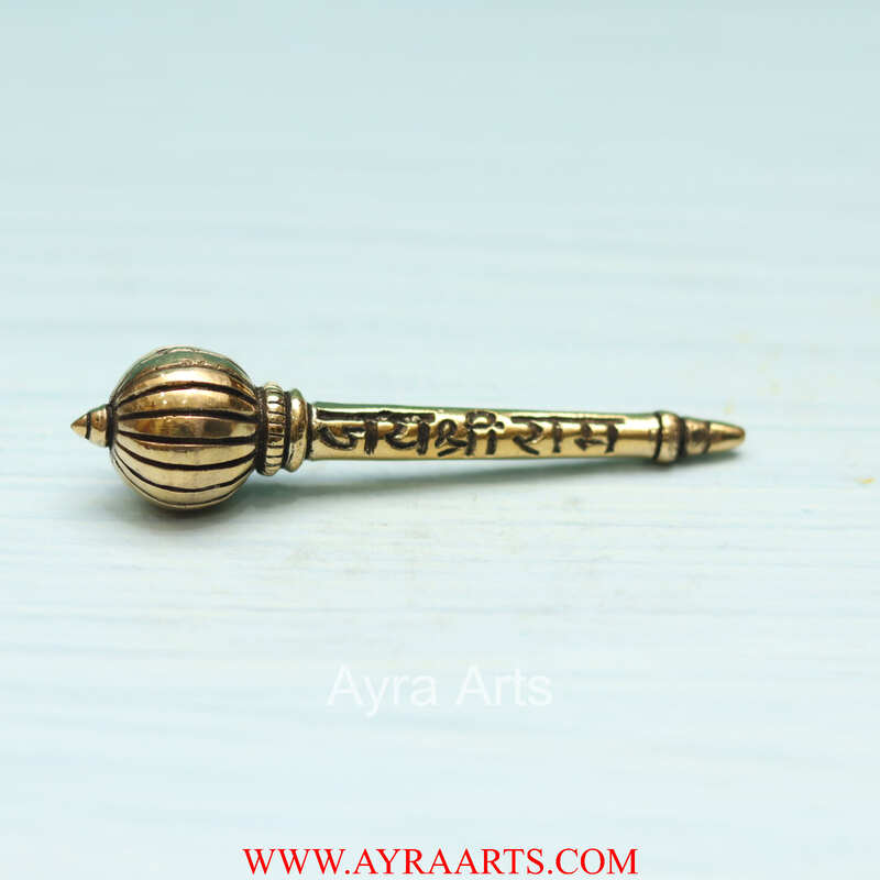 Jai Shri Ram Brass Hanuman Ghadha - 3.8 Inch Length