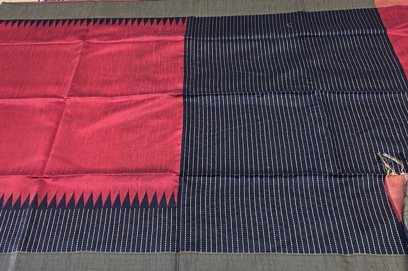 Parvathi - The Pure Raw Silk Saree in Temple Border 18927