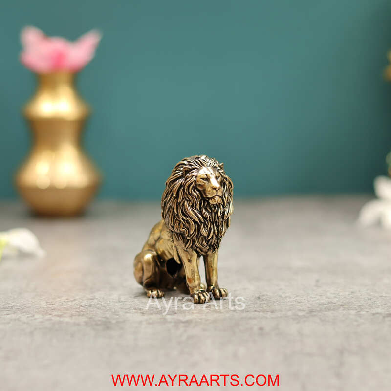 Premium Brass Lion Decor And Gifting - 2.5 Inch Height