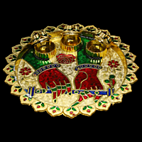 Hand With Flute Round Kumkum Plate