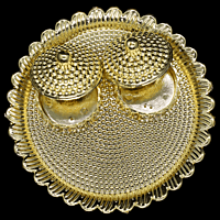 Small Round Tray Kumkum Gold