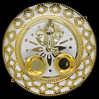 Ganesha Kumkum Plate Silver