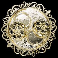Small Round Designer Tray Kumkum Gold