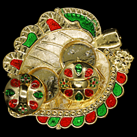 Leaf Red Gold Green Kumkum Dibbi