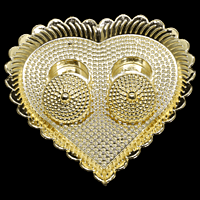Gold Heart Plate Kumkum Dibbi Big