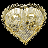 Gold Heart Plate Kumkum Dibbi Big