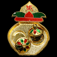 Gold Kalash Kum Kum Dibbi Set