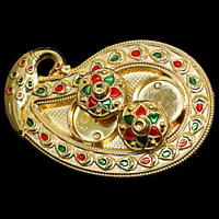 Gold Peacock Kumkum Dibbi Set