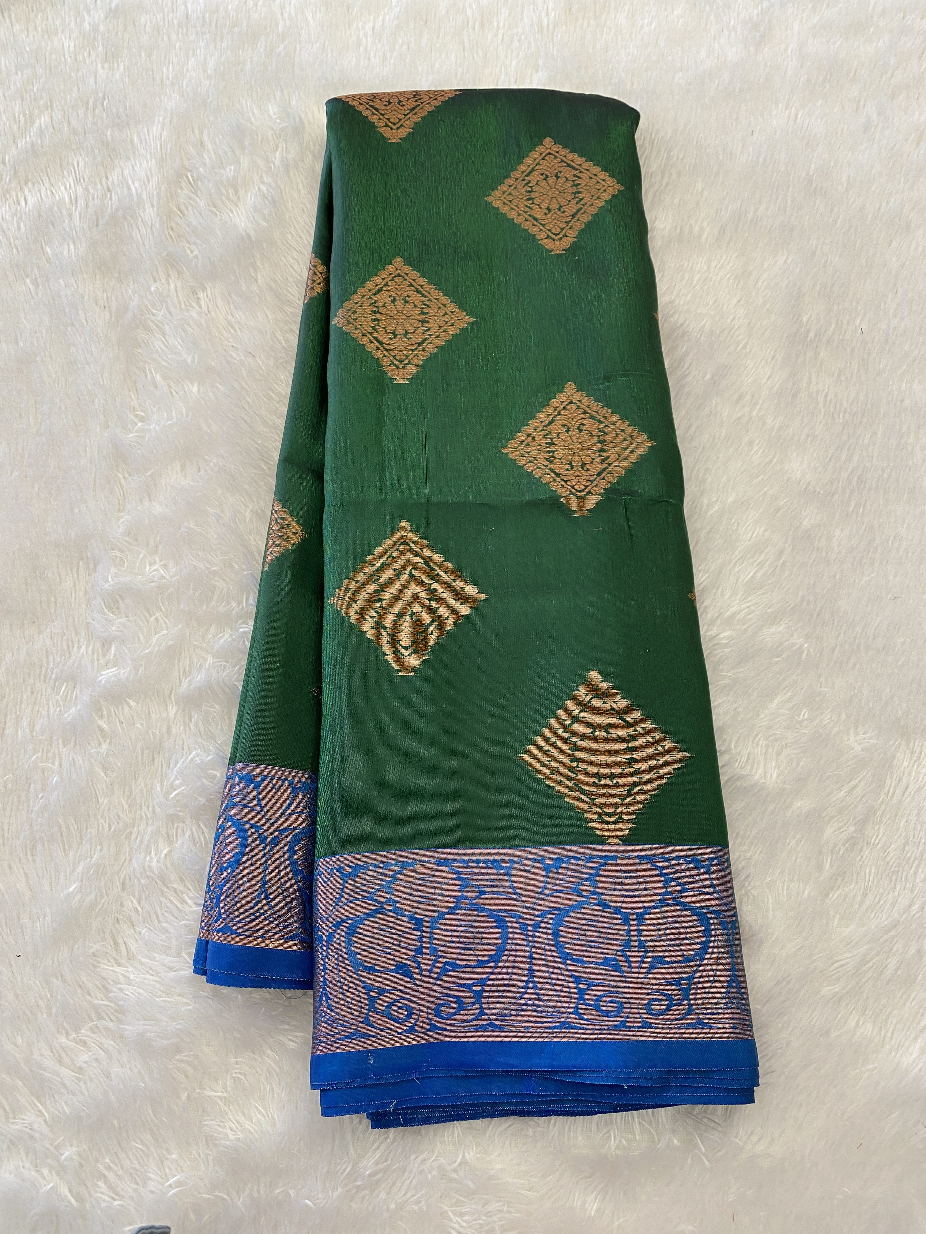 Apsara - Semi Tissue Sarees with Floral Zari Border (Diamond Motifs) 15503 Apsara - Semi Tissue Sarees with Floral Zari Border (Diamond Motifs) 15503